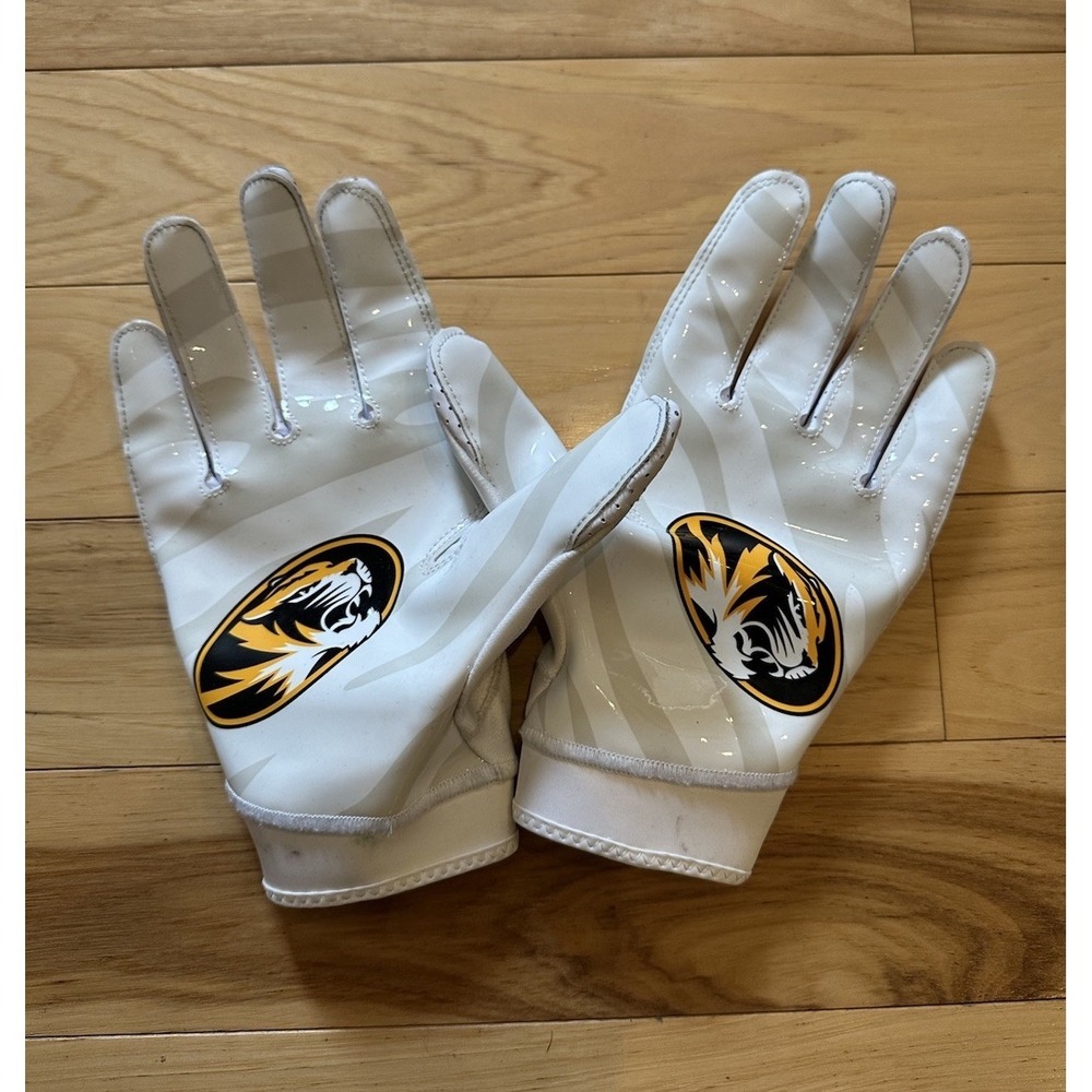Nike Missouri Tigers Football Gloves 2XL Superbad 6.0 White Team Issue